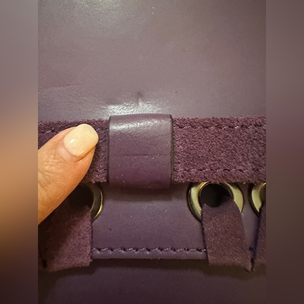 Purple Borse in Pelle Italian Leather Crossbody Purse - Picture 5 of 13